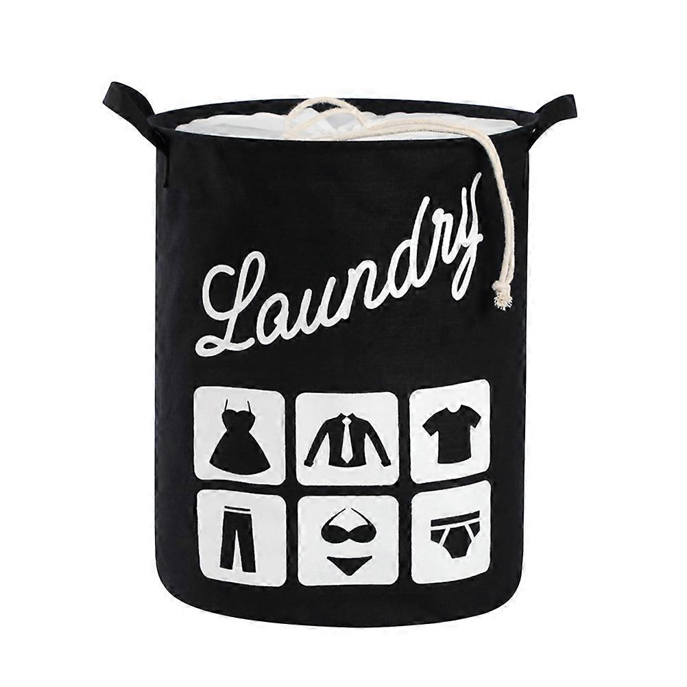 Laundry Basket Foldable Storage Organizer Waterproof Rectangular Scandinavian Minimalist Home Use 45.00X35.00X35.00CM Black 1Pack