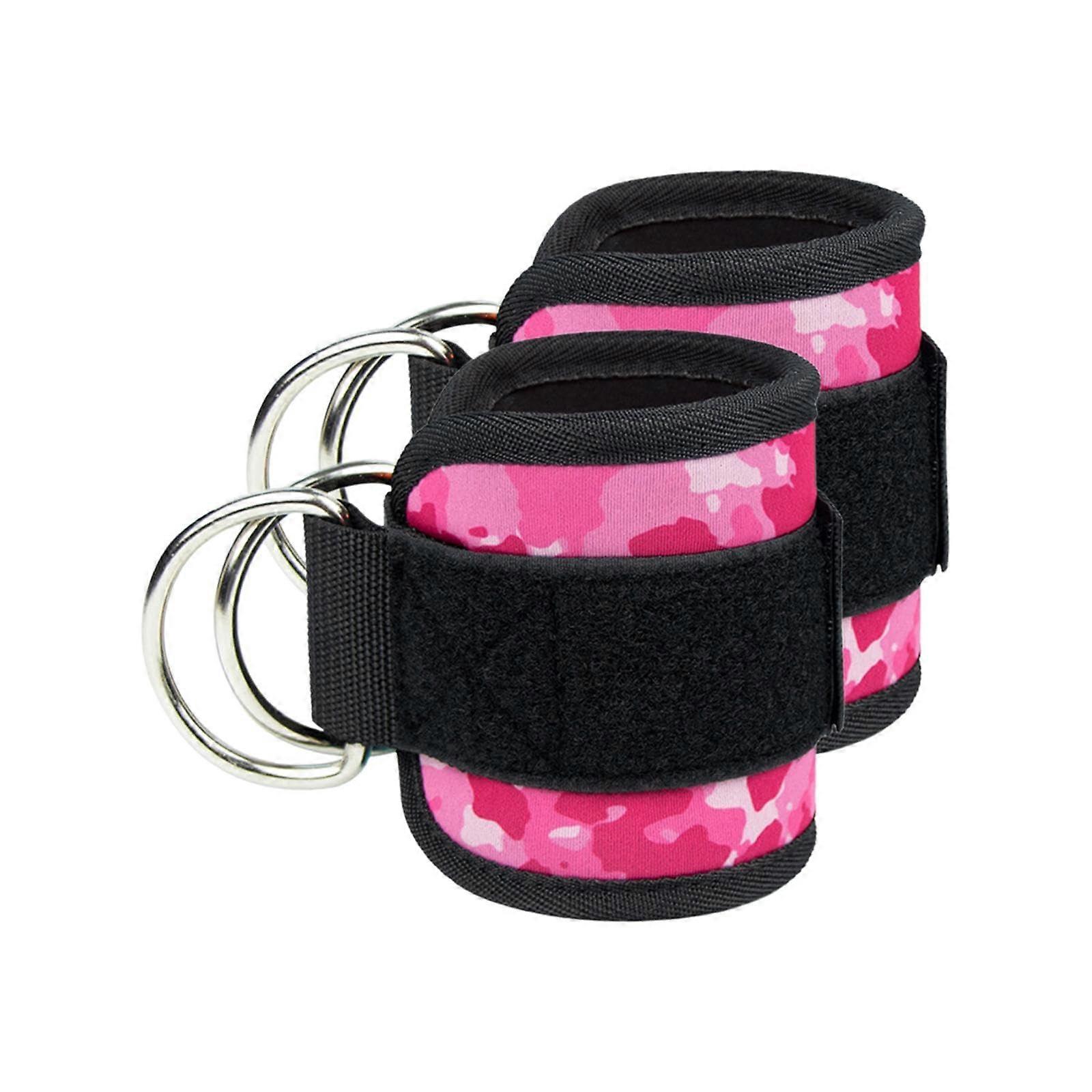 Cable Machine Ankle Straps 2-Pack, Adjustable Padded Straps With Buckle Rings, For Buttock Training