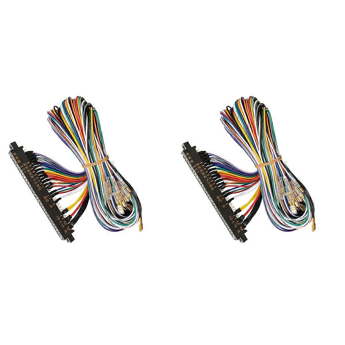 2X Jamma 28 Pin Arcade Cable Harness Joystick Button Connector for Video Arcade Game Box Arcade Game