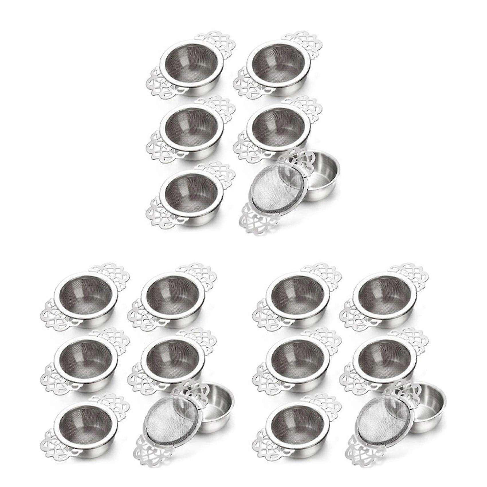 6Pack Tea Strainers with Drip Bowl,2.5 Inch Tea Filters