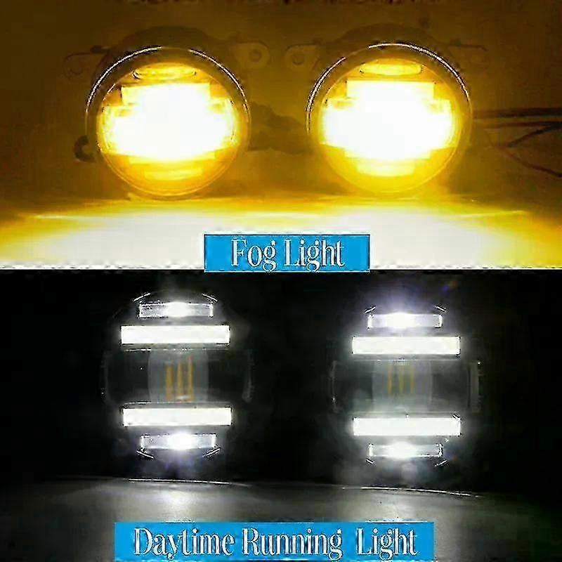 Compatible 2in1 30w LED Aluminum Fog Light Assembly with DRL Suitable for Certain Brand Vehicles 2015-2022 H11 Car External Fog Daytime Runn