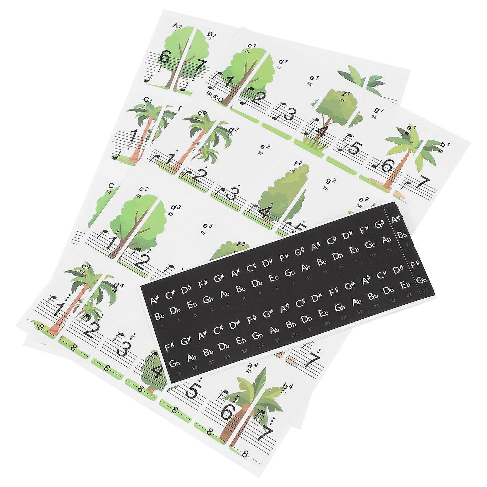 Stickers Removable Piano Keyboard Sticker Teaching Piano Accessory Students Assorted Color 4x1.7x0.1cm No Adhesive Left 1Pack