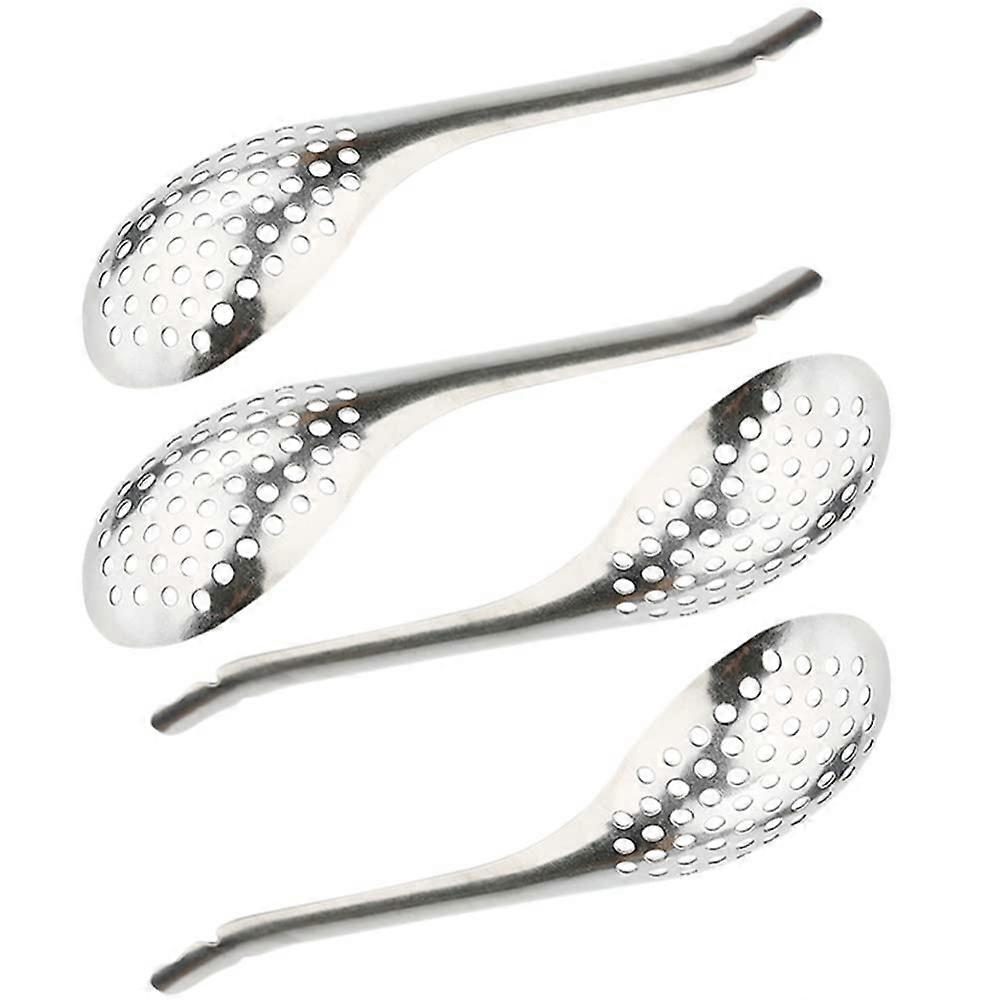 Stainless Steel Caviar Spoons Set of 4 - Slotted Spherification Spoon for Molecular Cuisine at Home and Restaurants