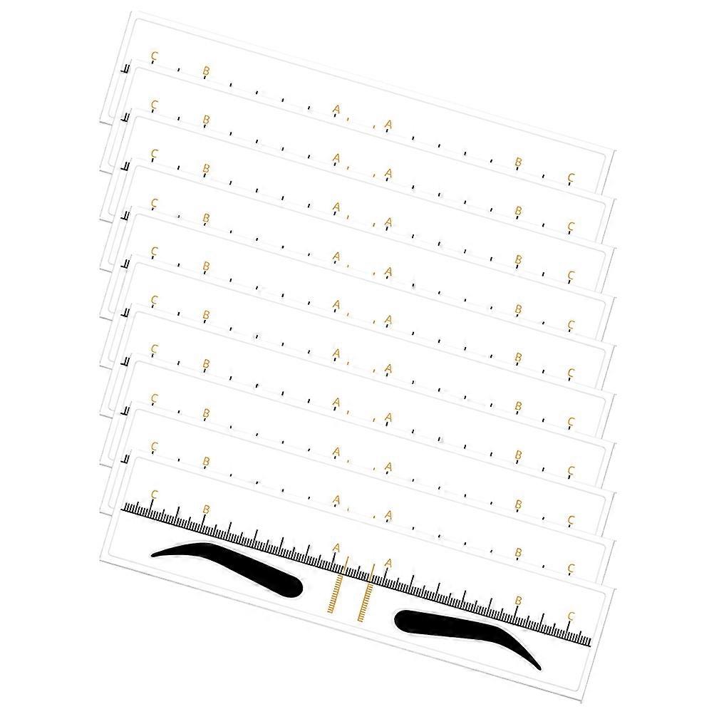 Eyebrow Positioning Ruler Eyebrow Stencil Ruler Women Eyebrow Makeup Shaper Yellow Symmetry Guide 10Pcs