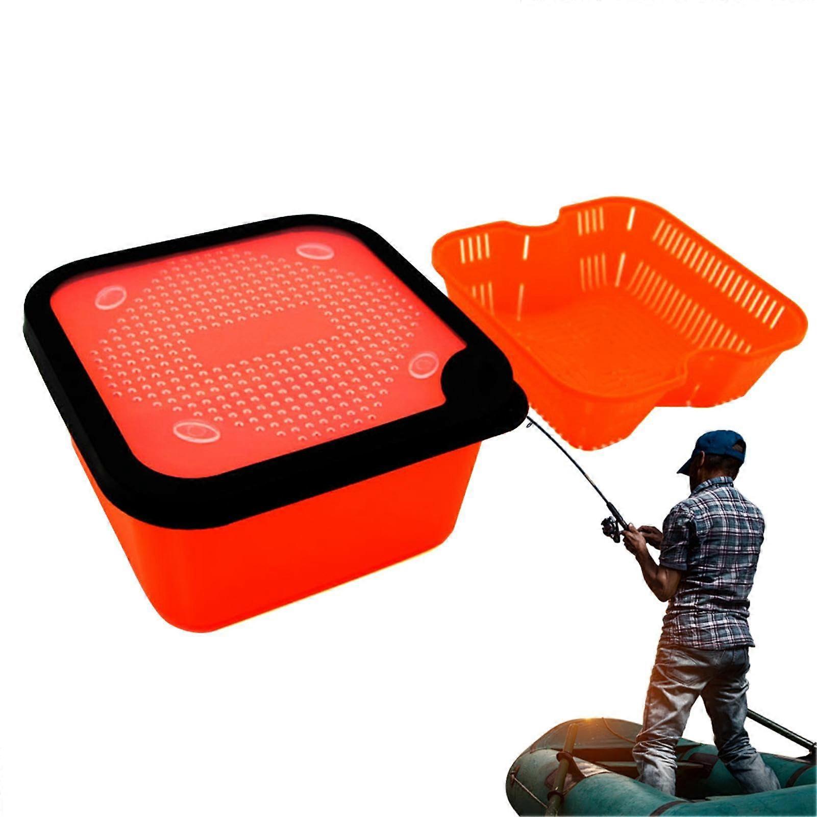 Live Bait Worm Box With Inner Frame for Carp Fishing 6.5OS (16.5x16.5x6.5cm)