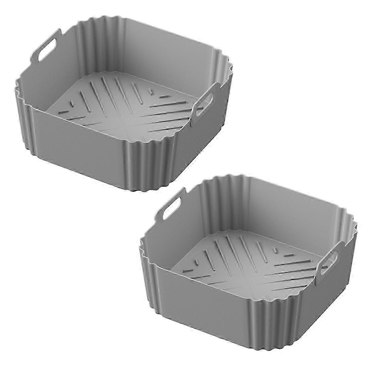 2PCS Silicone Air Fryer Liners Compatible with Certain Brand XL Square Air Fryers Reusable Basket A