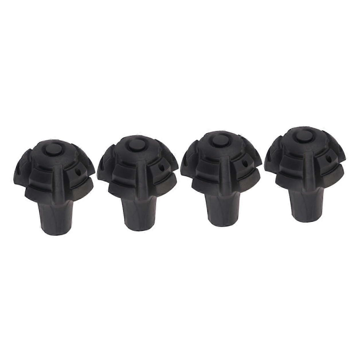 Trekking Protector 4-Pack Rubber Pole Tips Durable Rubber Covers Easy Install Universal Fit For Hiking Poles