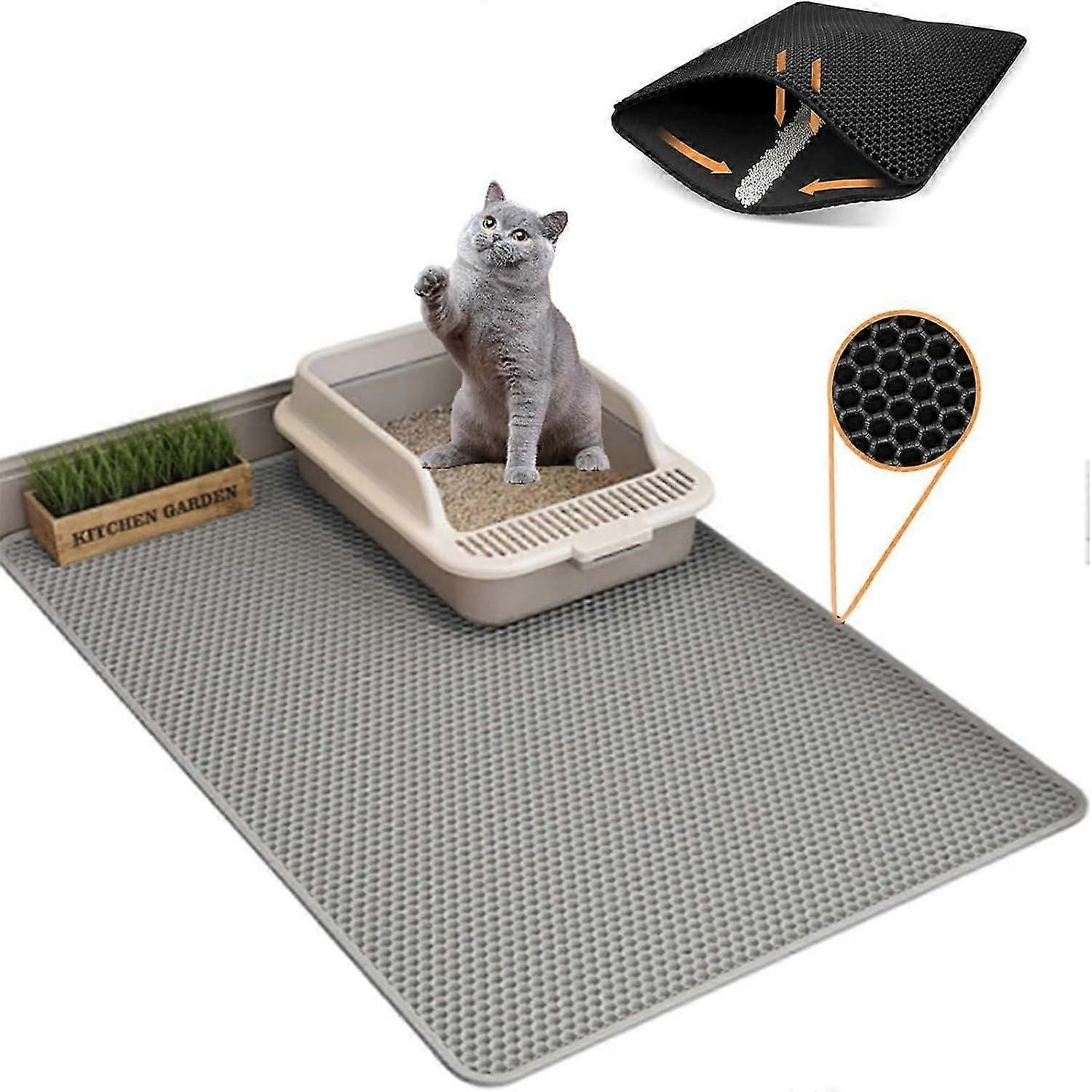 Cat Litter Trap Mat,Cat Mats for Litter, Cat Mats for Litter Large,Double Layer Cat Litter Trap Mat,Cat Mat Washable