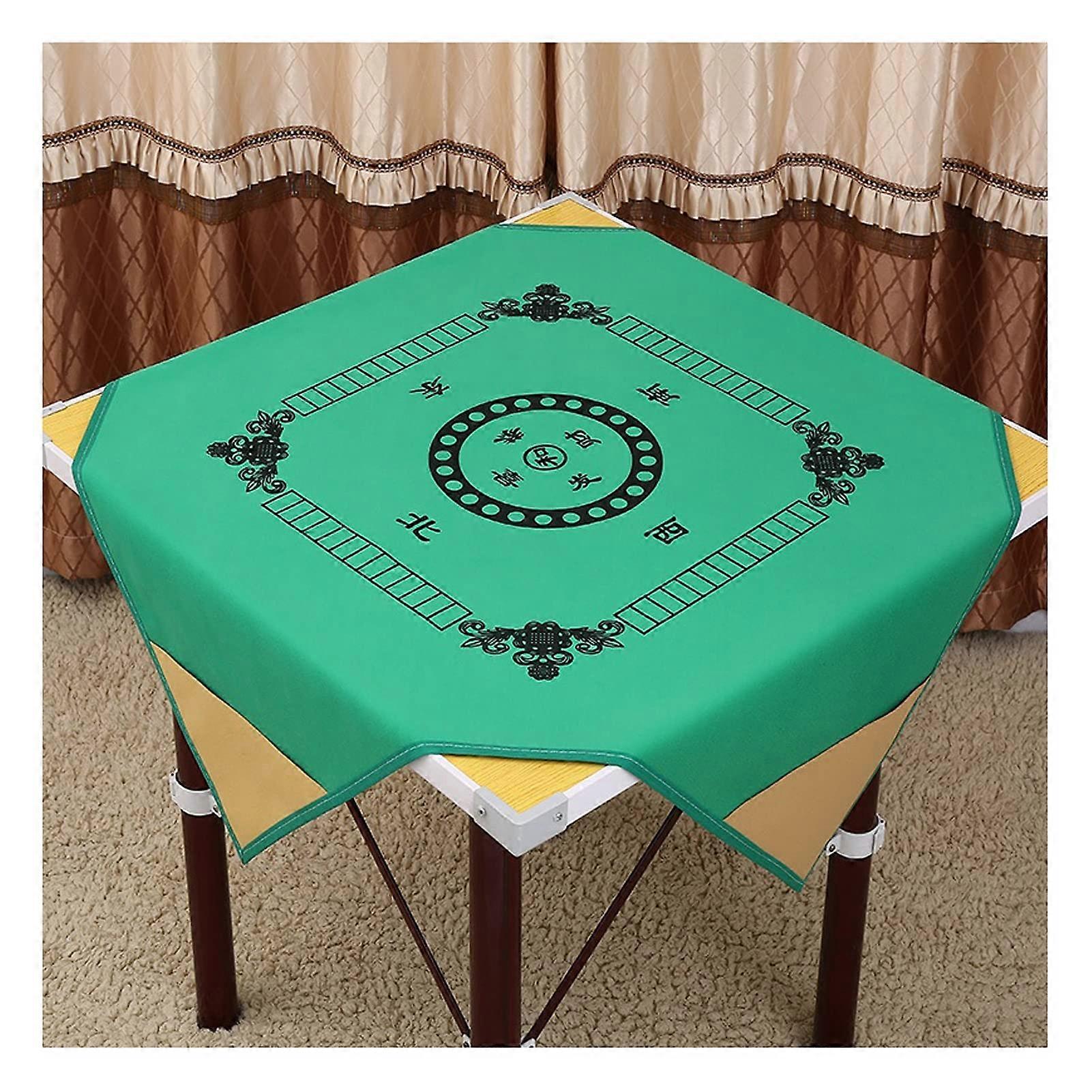 Universal Mahjong Tablecloth 100x100 cm Green - Square Game Table Cover for Card Games, Poker, and Dominoes