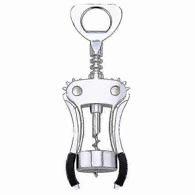 Bottle Opener and Corkscrew with Two Anti-Slip Levers for Uncorking Beer and Wine