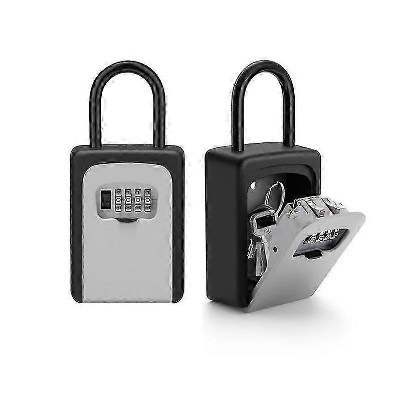 4-Digit Code Key Safe, Small Weatherproof Key Box with Bracket, Outdoor Key Hiding Place