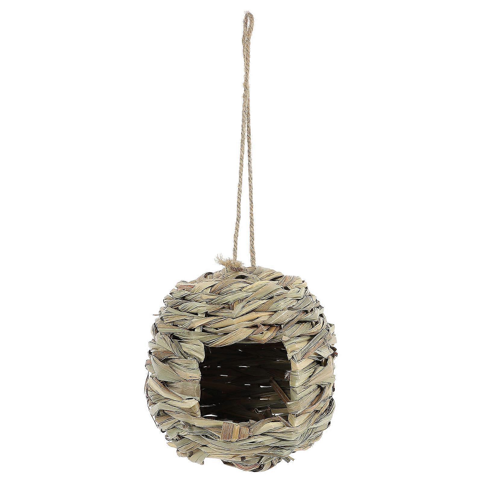 Woven Hanging Bird Nesting Box for Outdoor Garden Decor – Weather Resistant Roosting & Play Space for Birds, Unique Garden Ornament
