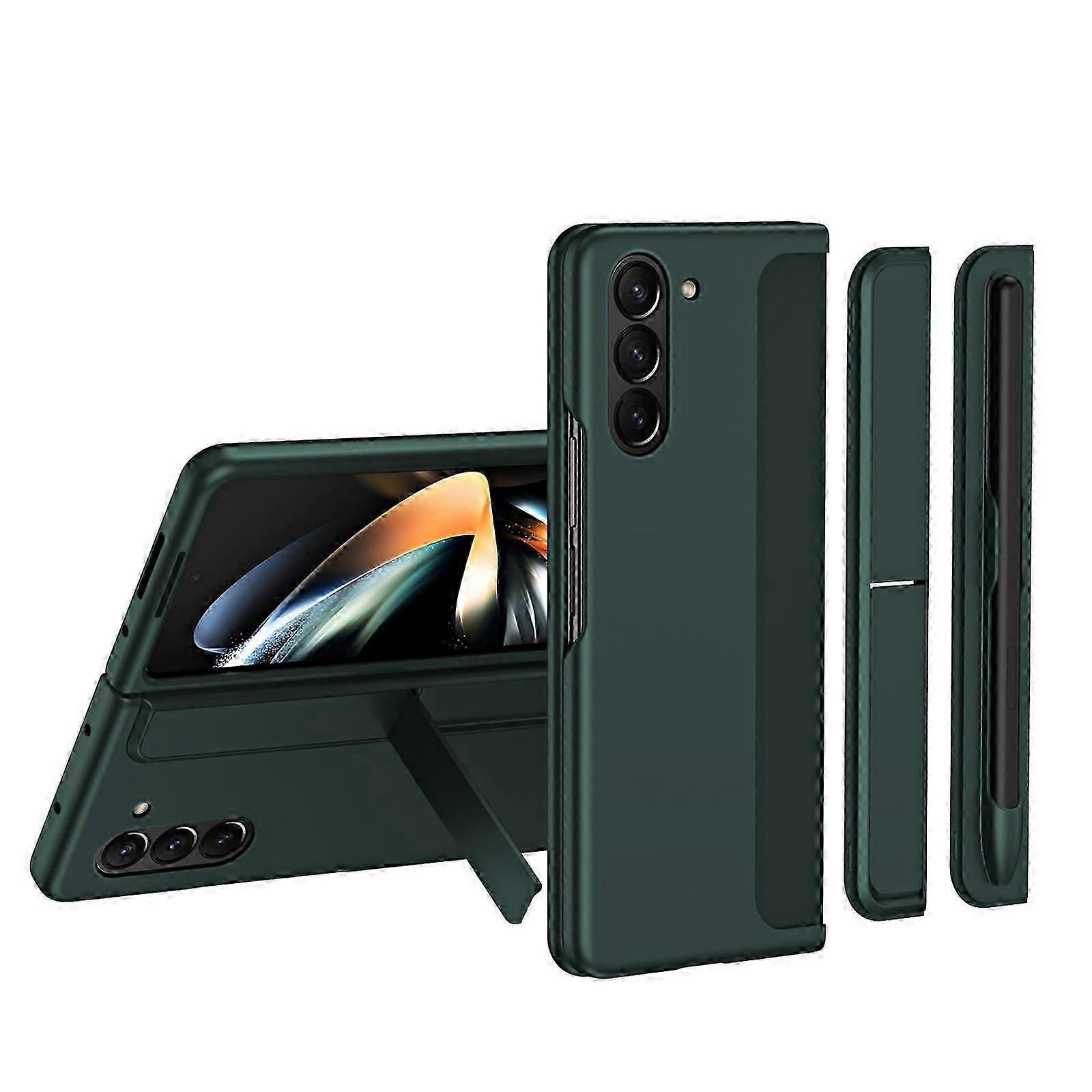 Case for Samsung Galaxy Z Fold 5 with S Pen, Z Fold 5 Case with Detachable S Pen Holder and Kickstand, Build-in Screen Protector