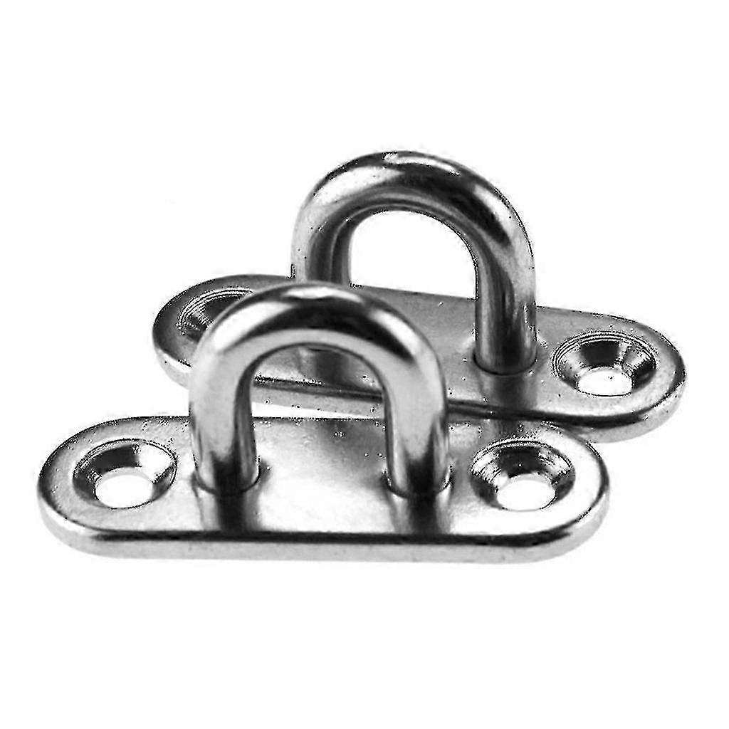 4 Pack 5mm 304 Stainless Steel Rectangular Eyelet Plate Nail Ring Hook
