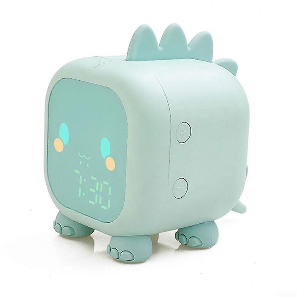 Charming Dinosaur Design Green Children's Alarm Clock with User-Friendly Functions and Easy Operation Features