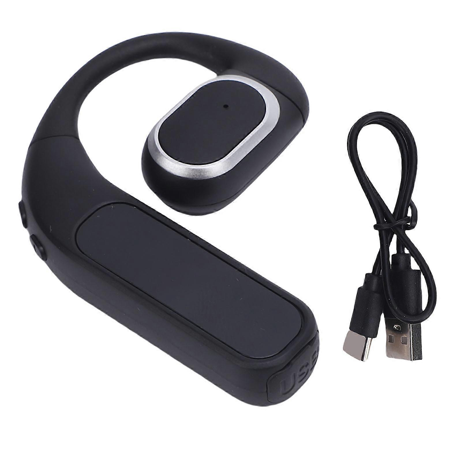 Black Wireless Bluetooth Earphone with Digital Display & Ear Hook - Waterproof Design