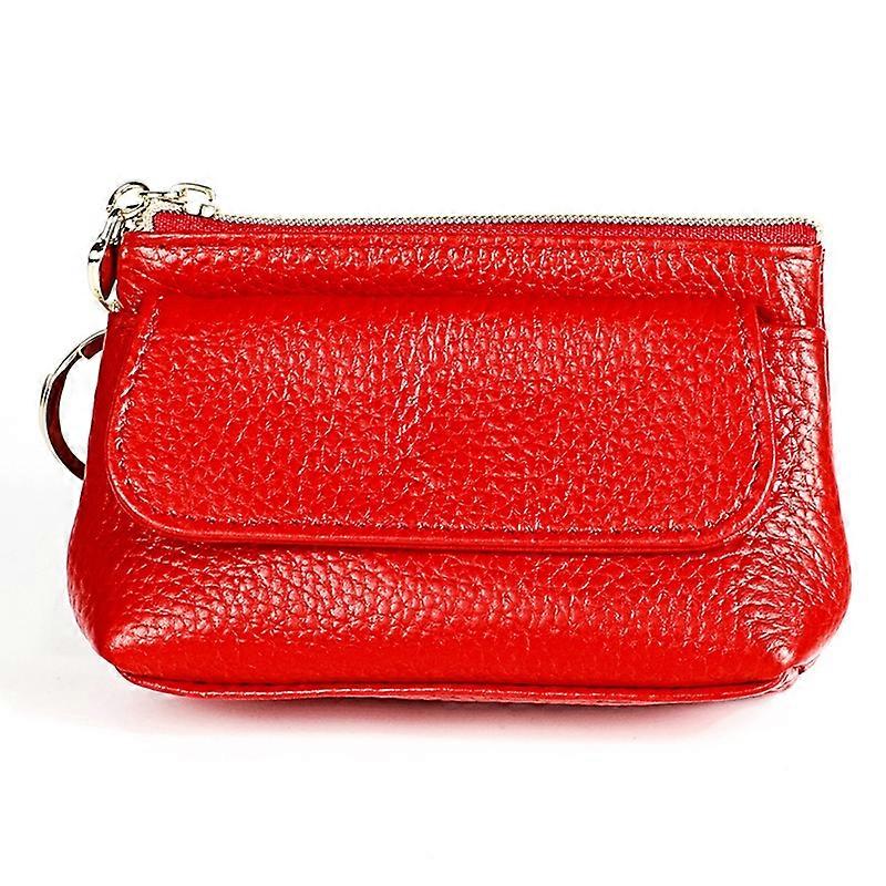 2017 Litchi Texture Leather Hand Held Small Wallet for Ladies(Red)