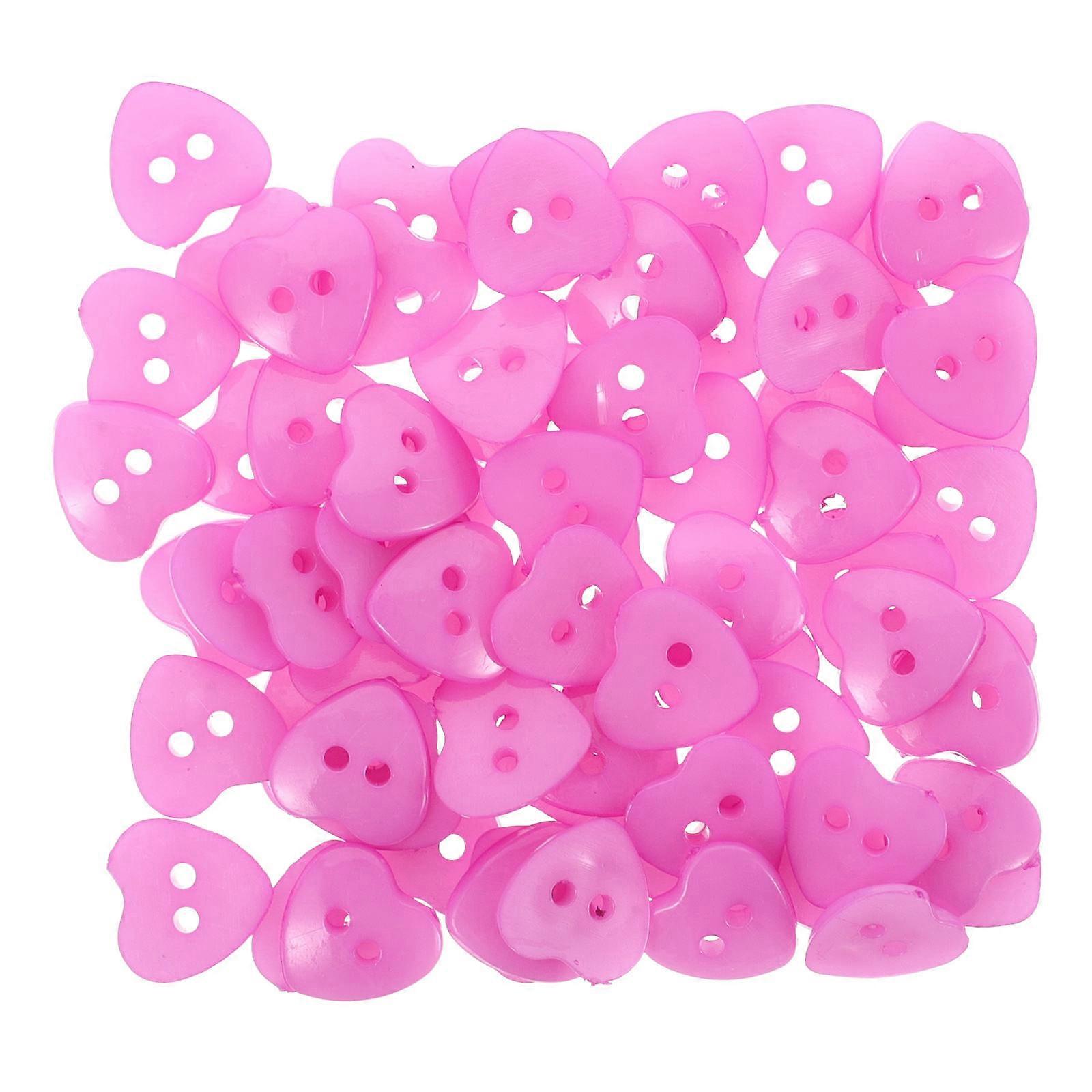Heart Shaped Buttons For Crafts Sewing Button Accessories Craft Items Birthday 1.30X1.20X0.20CM Plastic Crafting 100Pcs