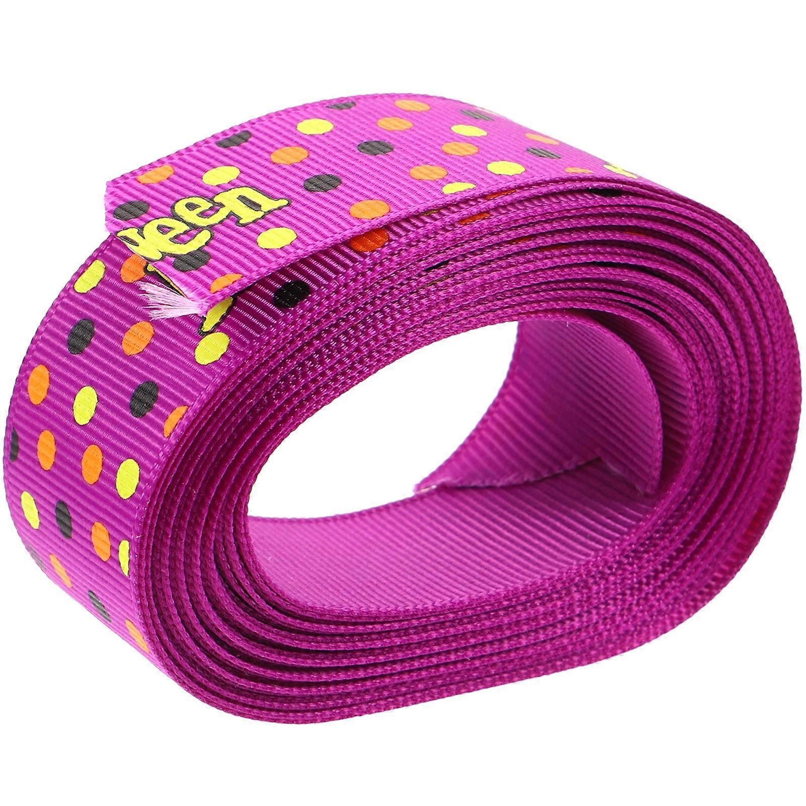 Flower Wrapping Ribbon Purple DIY Material Halloween Decorations Roll 2.5x457cm 1 Roll