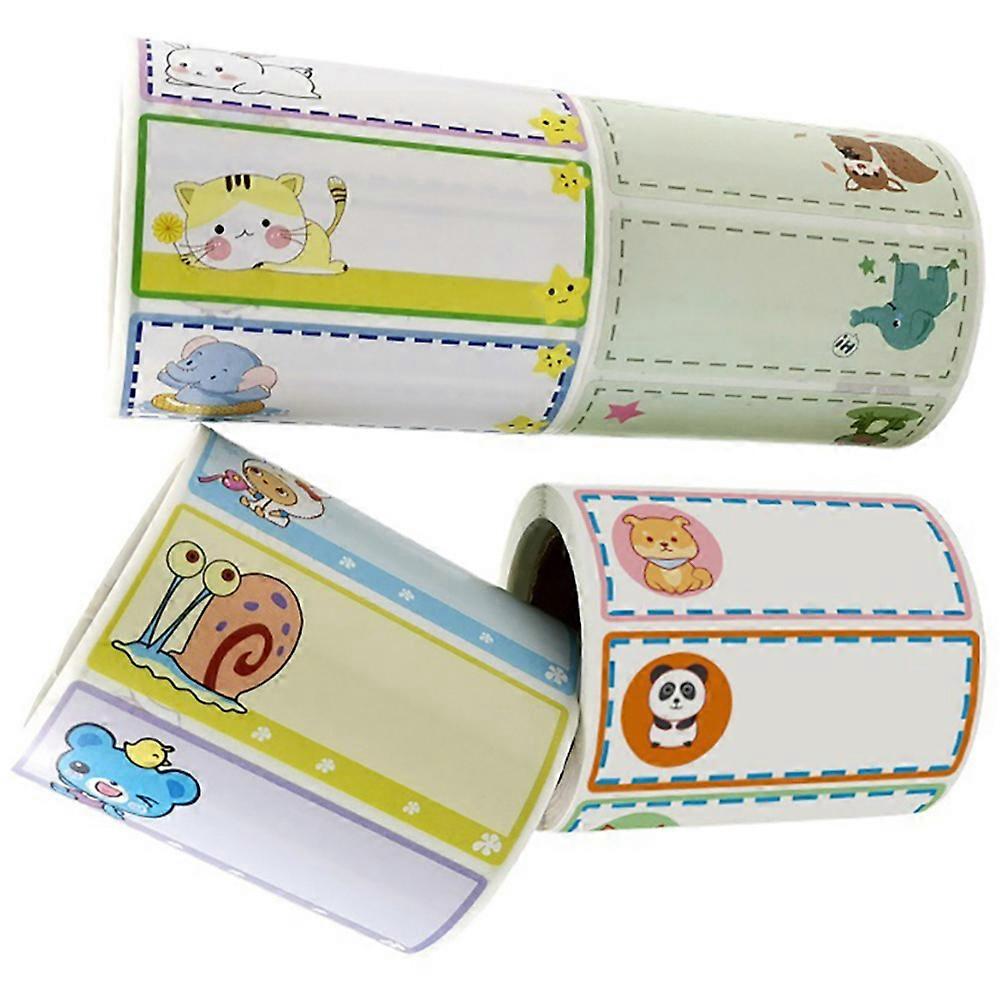 Name Stickers Decals Cartoon Design Self-Adhesive Waterproof For Offices Birthday Parties Teachers Students 4 Rolls