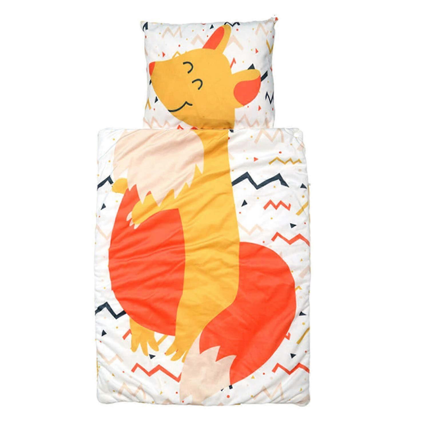 Kids Nap Mat with Removable Sleeping Bag, Pillow, Blanket, Ideal for Preschool Nursery, L Kangaroo Design, Soft Material