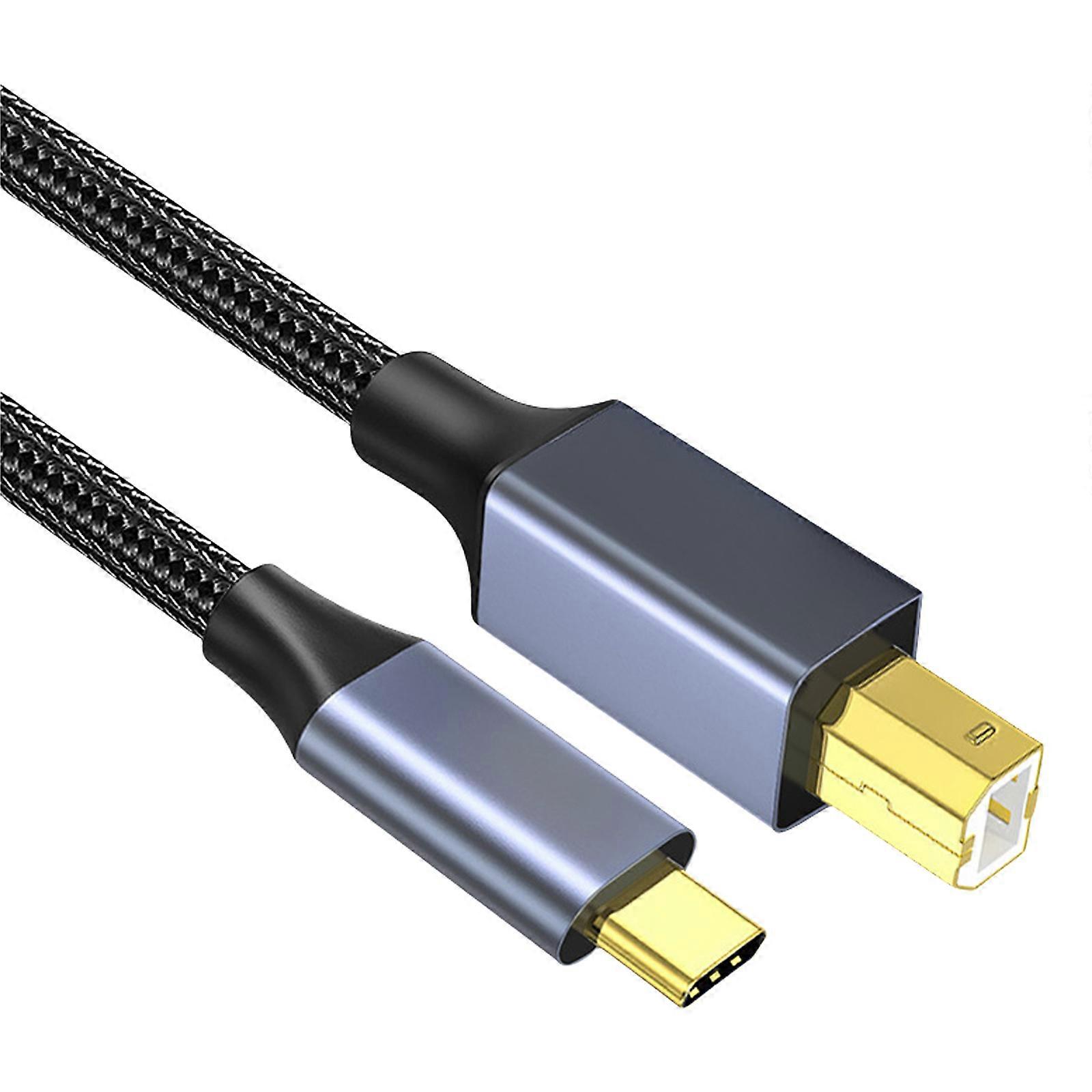 USB C skrivarkabel Typ C hane till USB B TYP B skannerkabel skrivarsladd Typ C Typ B styrenhet bärbar dator flerfärgad