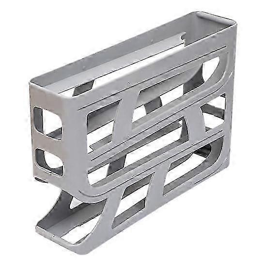 4-Tier Rolling Egg Rack for Fridge Side Door - Automatic Storage with Deep Grooves for Easy Egg Access & Organization