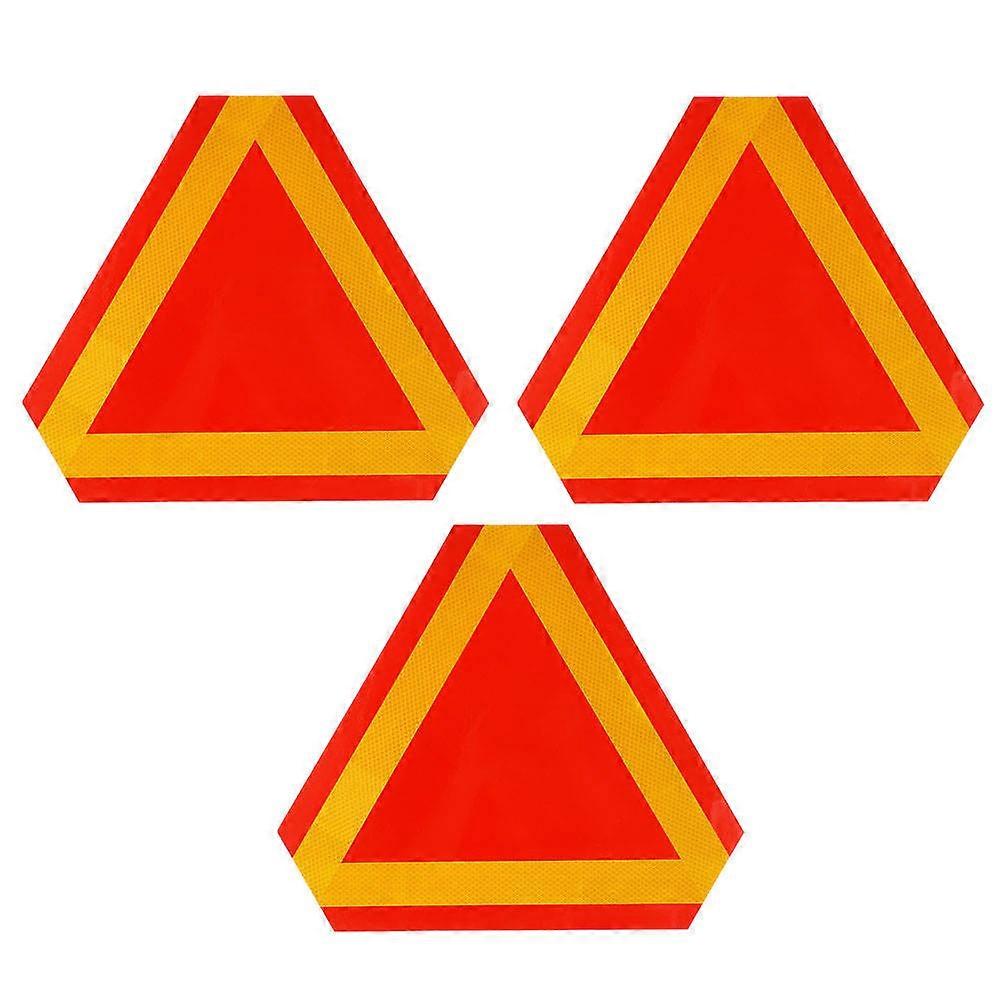 Safety Triangle Warning Sign Reflective Board For Cars Rust Resistant 40.5X35CM Red 3Pcs