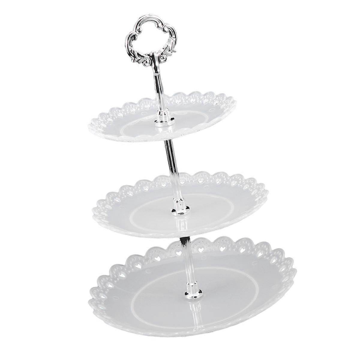 Three Tier Cake Display Stand for Wedding Party Transparent PP Material