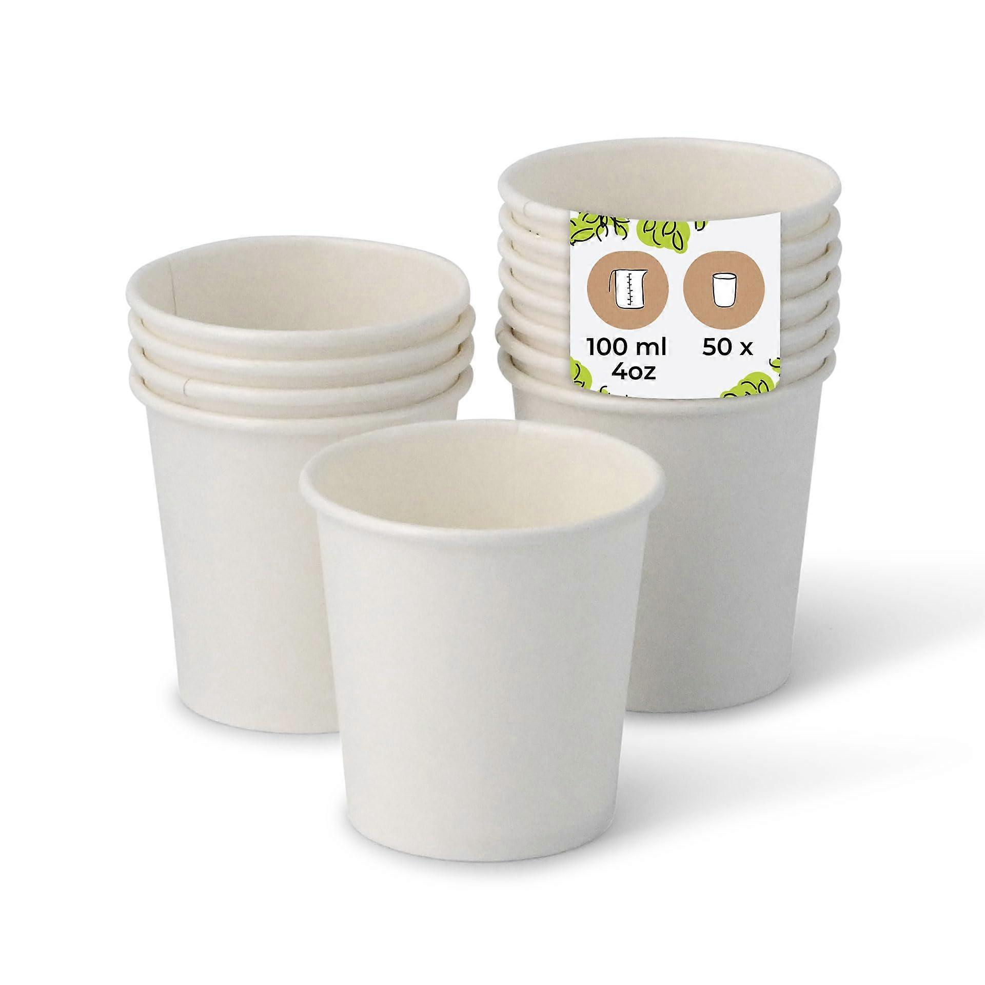Organic Paper Cups – Compostable Biodegradable White Blank EcoFriendly Coffee Cups Customisable Ref: 1836