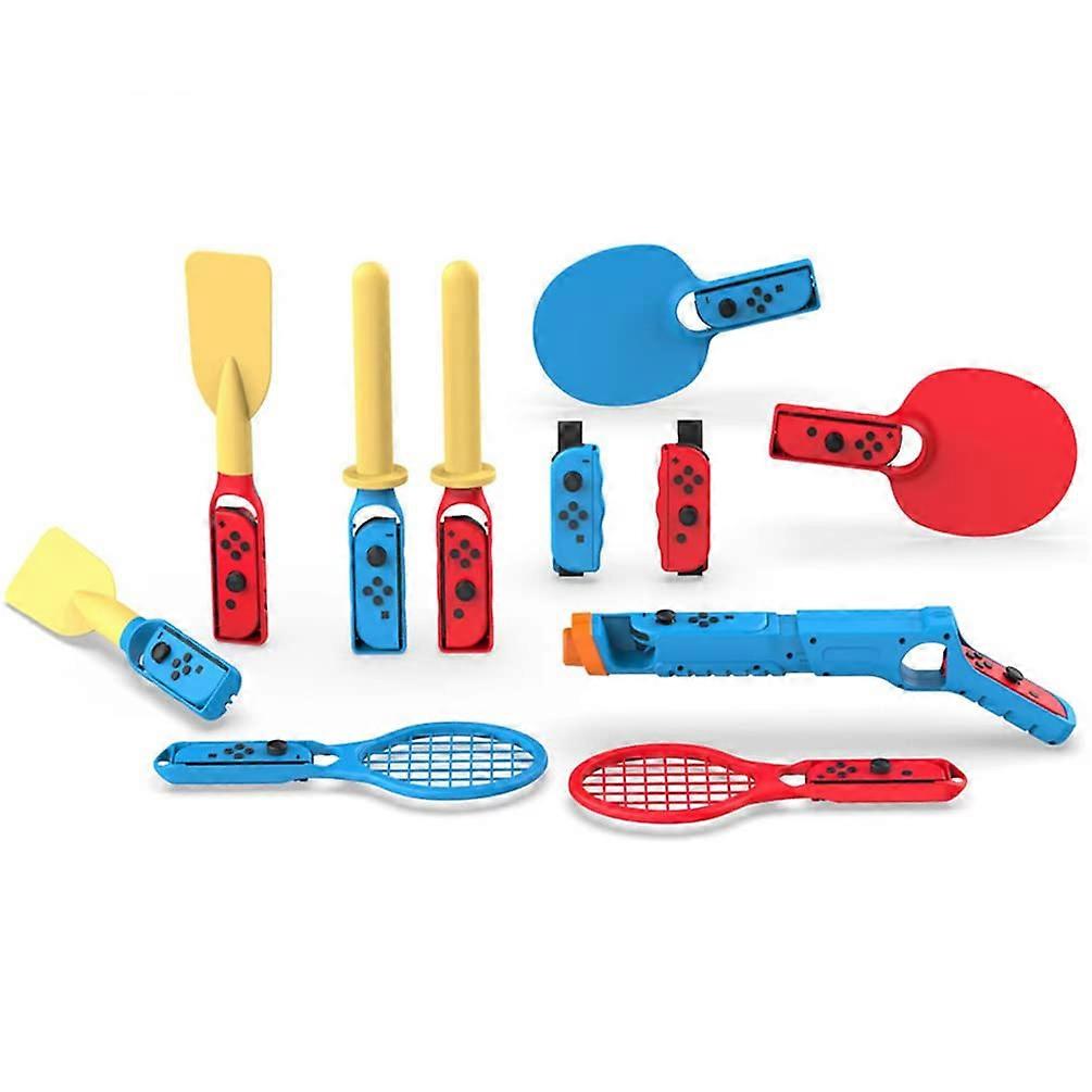 11 in 1 Switch Sports Accessories Kit for Nintendo Switch Sports Games – Includes Racket, Game Gun, Kendo Paddles, and Straps