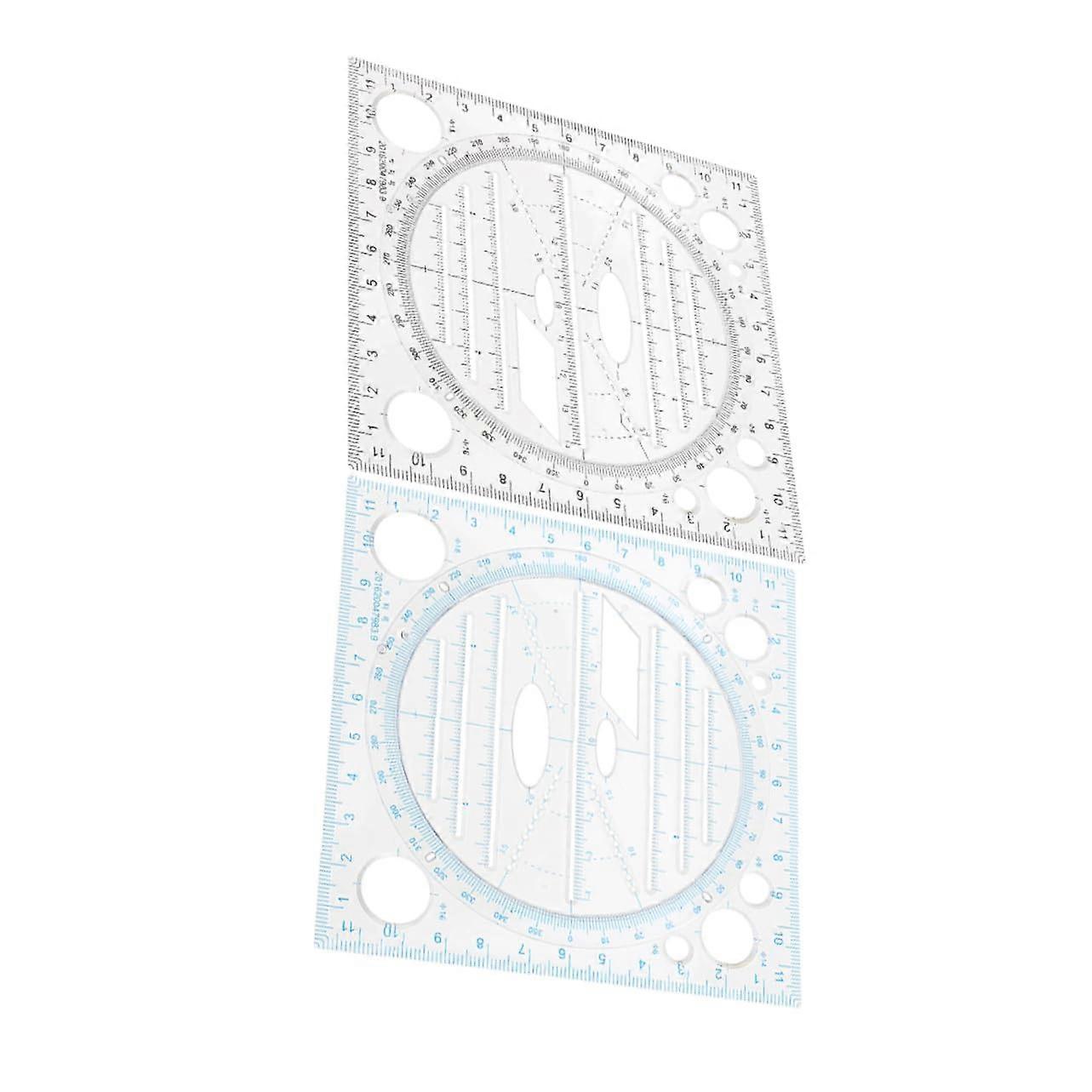 2 Pieces Multifunctional Drawing Template Geometric Measuring Tool for Precise Circles and Ellipses for Art and Architecture Durable and Versatile
