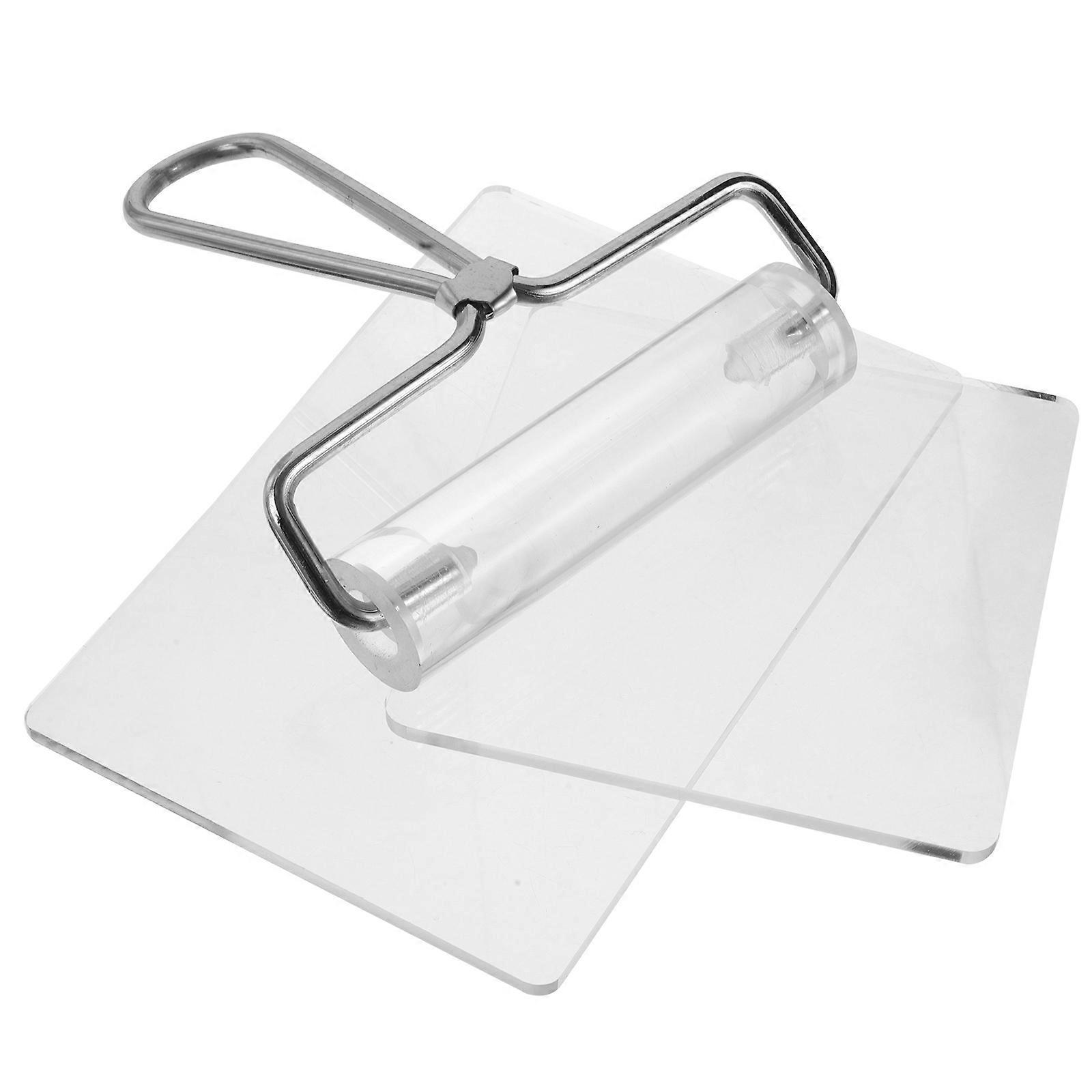 Pottery Tools Acrylic Roller Pin Pressing Clear Rectangle Sheet Press Board Craft Supplies 3Pcs