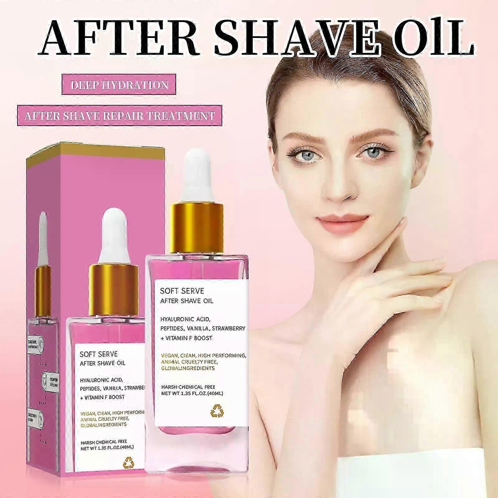 After Shave Oil,Strawberry Vanilla After Shave Oil for Smooth Skin, Soft Serve After Shave Oil, Deeply Hydrating, Prevent Ingrown Hairs & Dryness