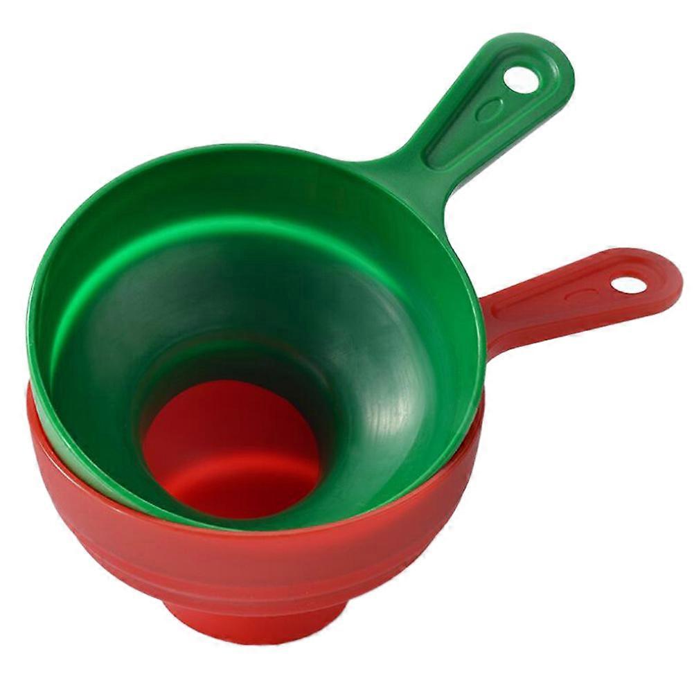 Collapsible Silicone Funnel for Kitchen Use Assorted Color Odorless Soft and Oil Resistant 2pcs