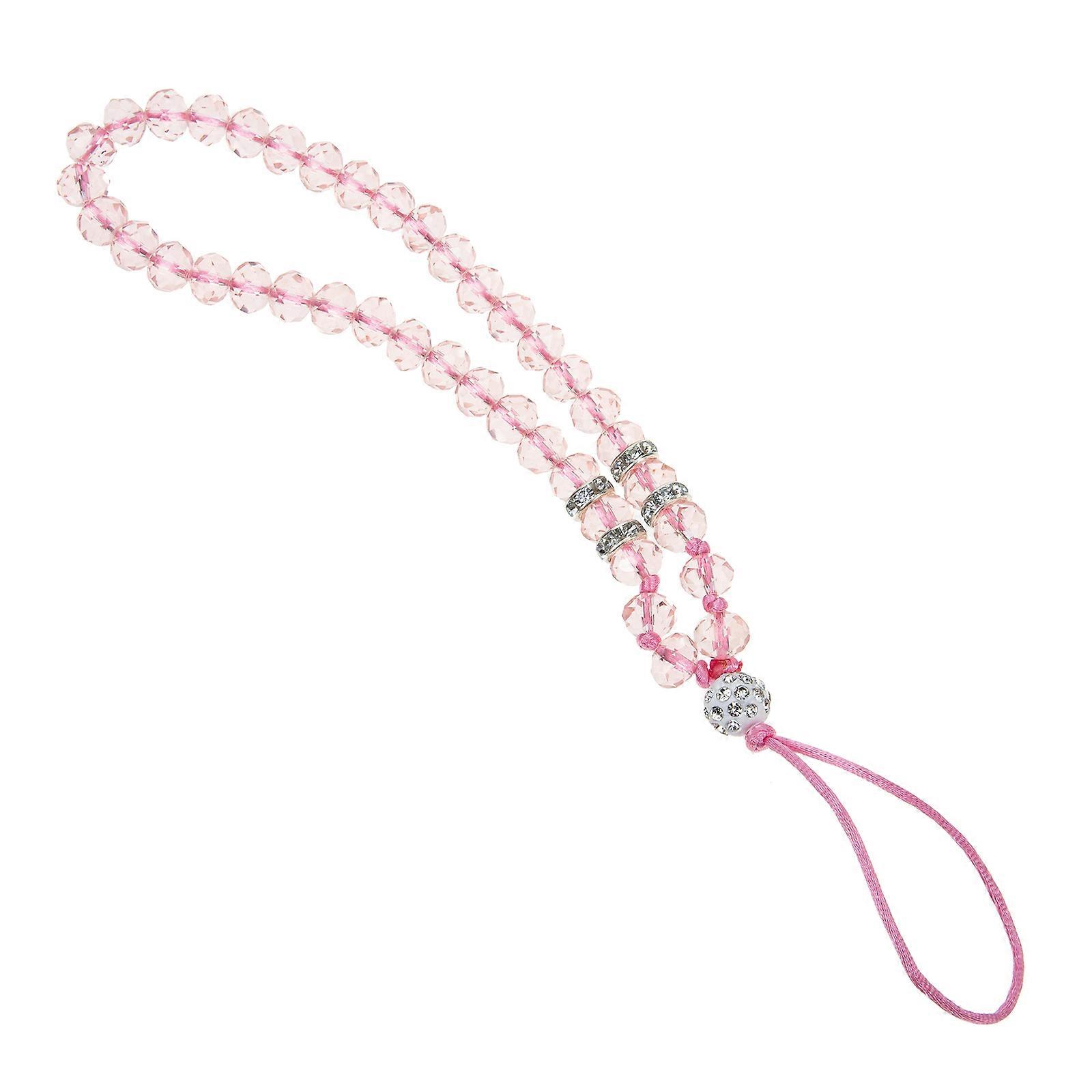 Skid Phone Lanyard Charm Strap Wrist Wearable Multi Function Pink 20x3.5cm 1Set