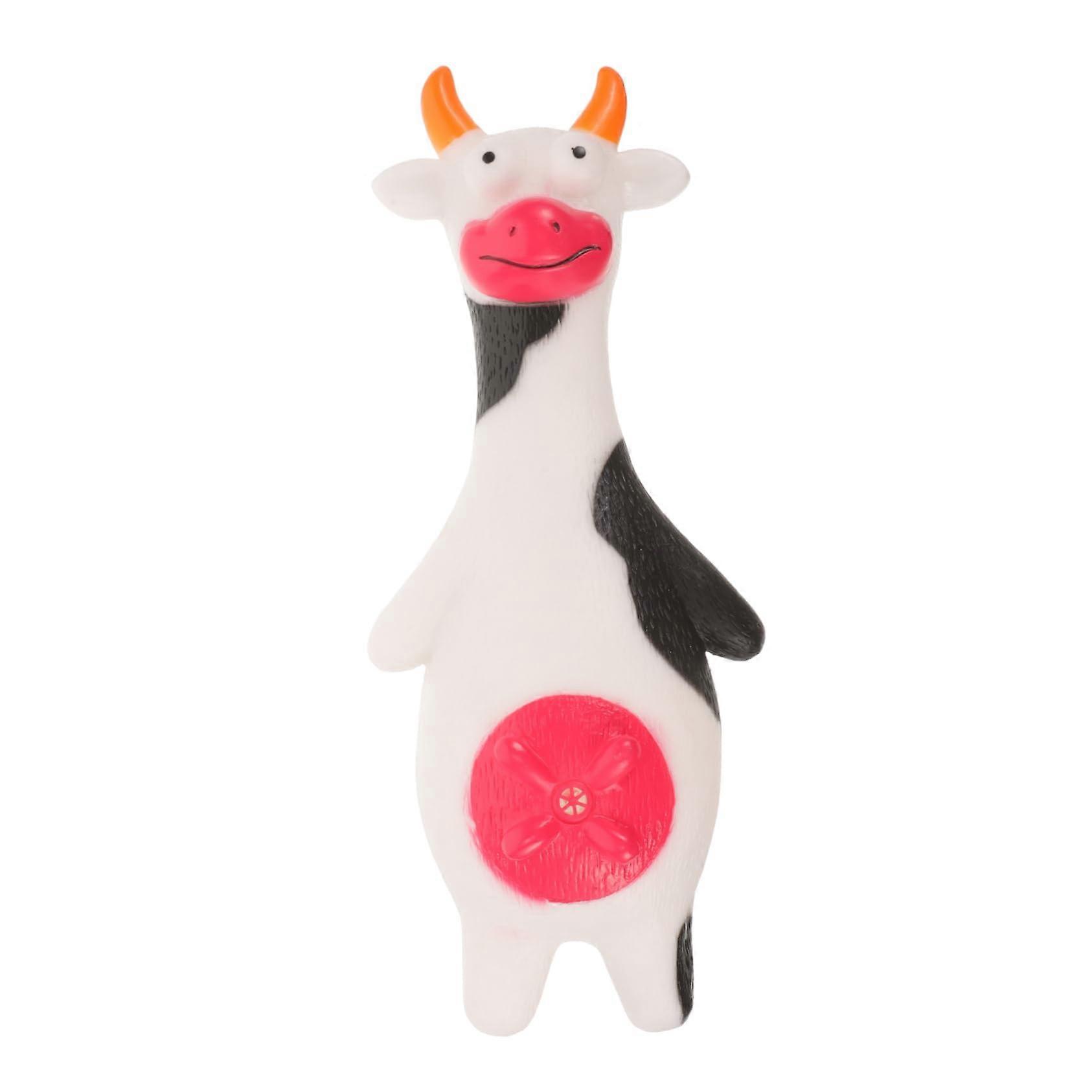 Squeaky dog toy cowshaped durable interactive chew toy for small and mediumsized dogs promotes healthy chewing habits and prevents destruction