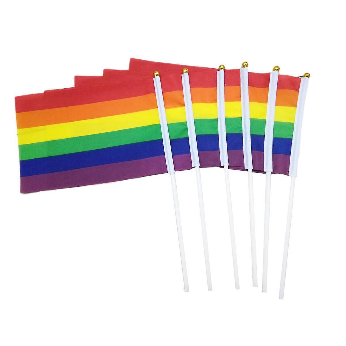 Pride Flags Made of Durable Polyester for Parades with Assorted Colors and UV Fade Resistance 14 x 21cm