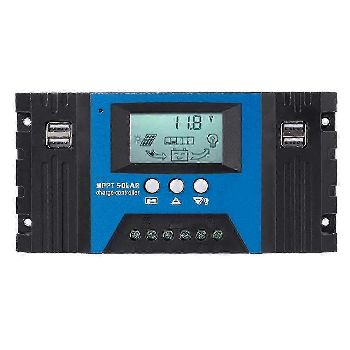 100A MPPT Solar Charge Controller Dual USB LCD-scherm 12V / 24V Auto Zonnecel Paneel Oplader Regulator met Load hwy