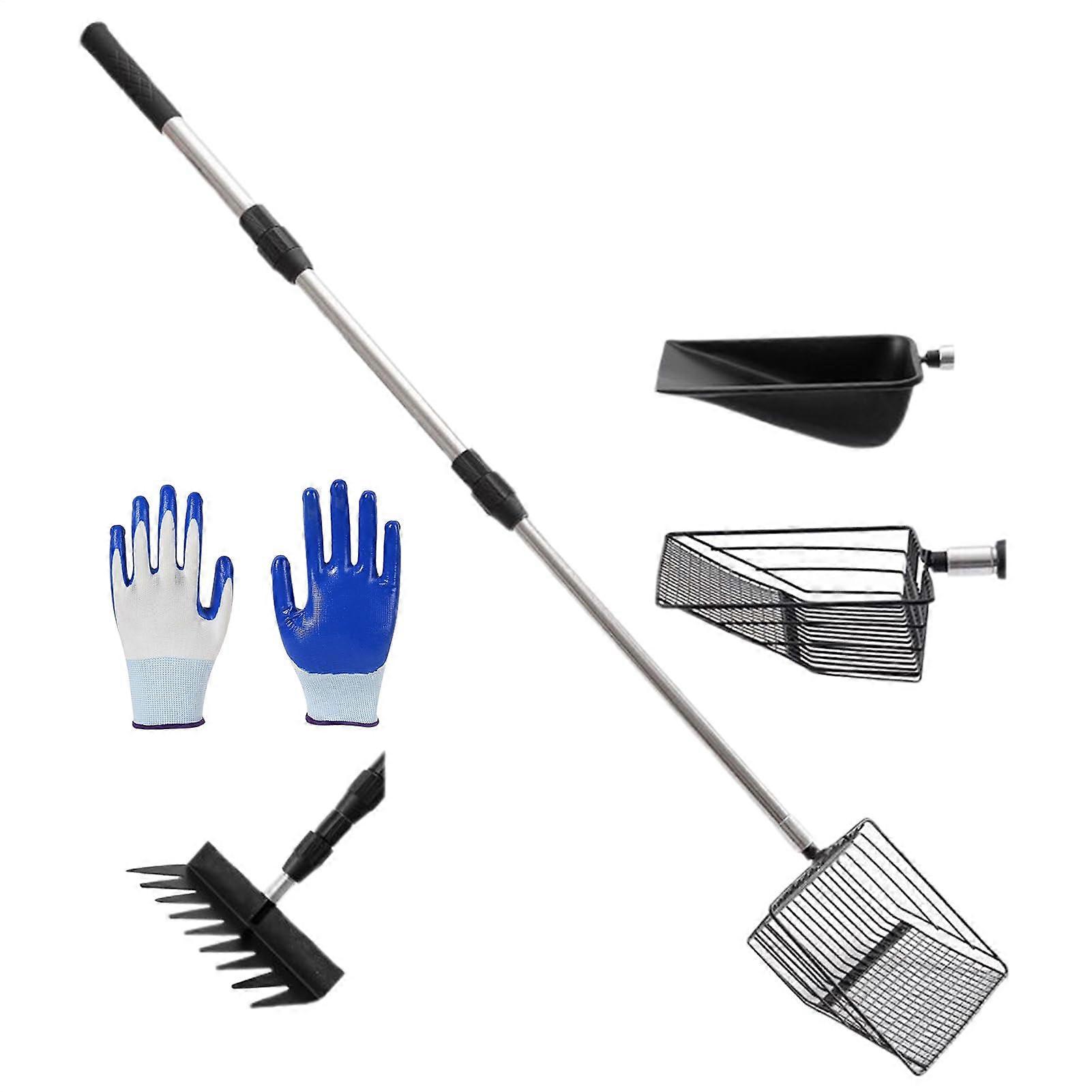 Poultry Coop Cleaning Tool with Extendable Handle, 4 Attachments