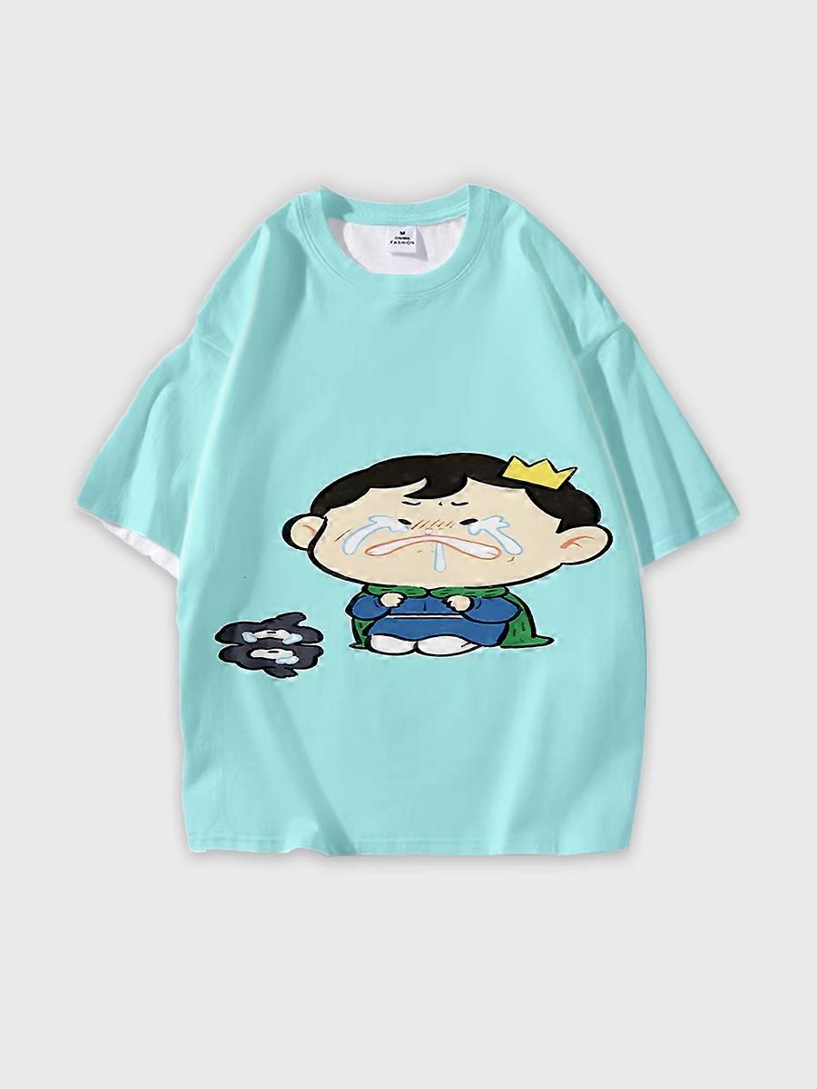T-shirt round neck Cartoon Pattern loose short sleeve C2069