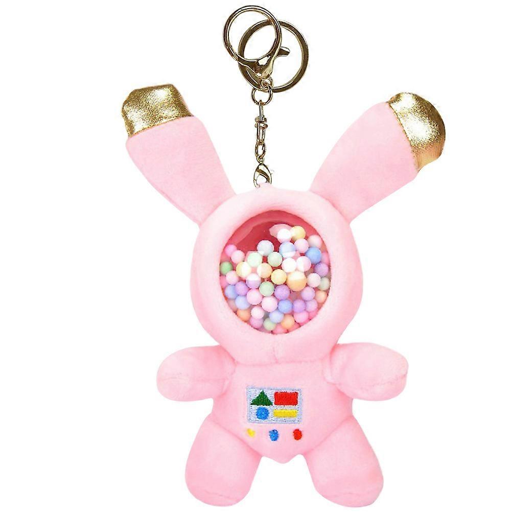 Pink Plush Astronaut Bunny keychain Pendant for Decor Lightweight and Durable 2 5 inches