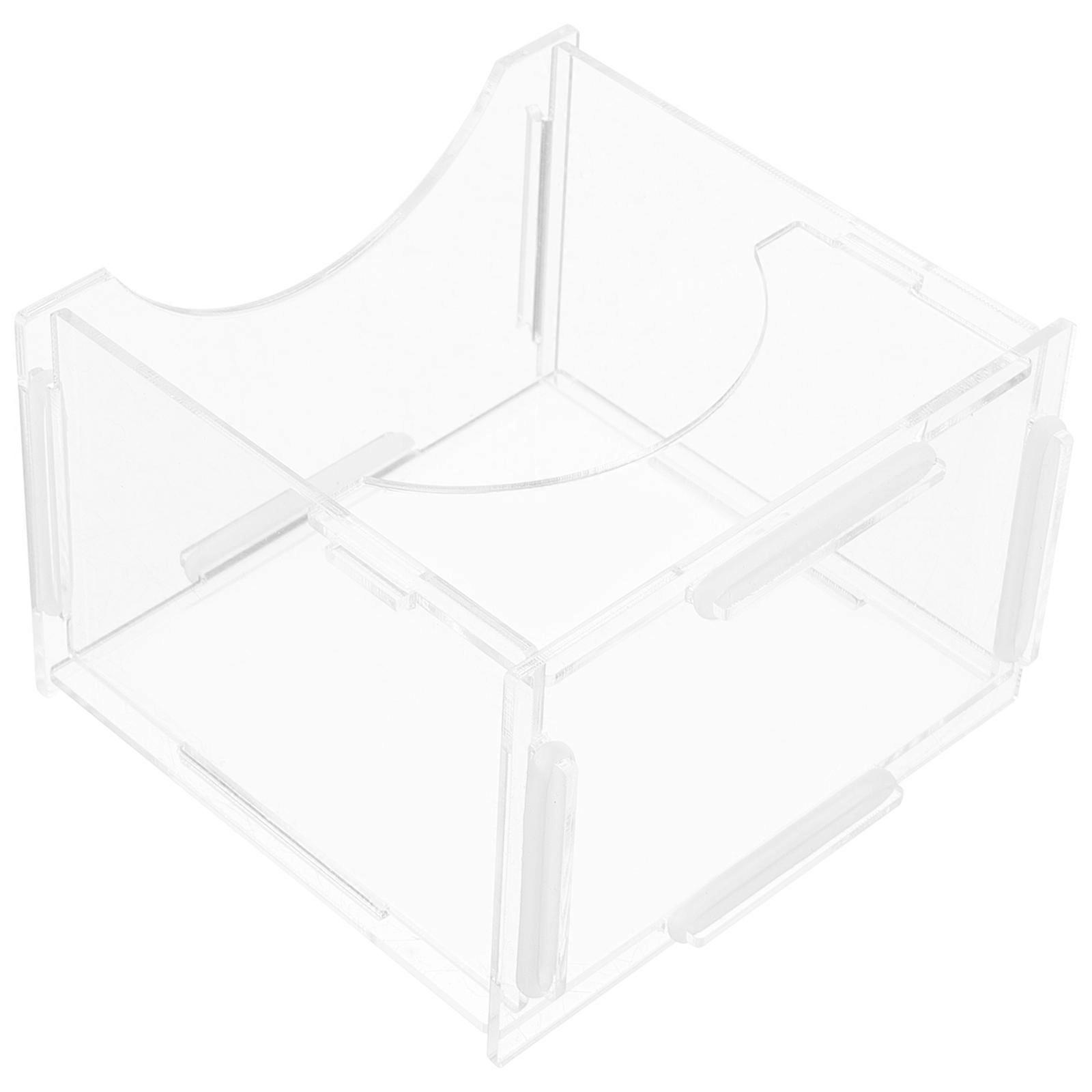 אוגר אקרילי צלחת מזון שקוף 7.50X7.50X5.00 ס"מ מיכל האכלה בעלי בעלי בעלי חיים קטנים 1 יחידות