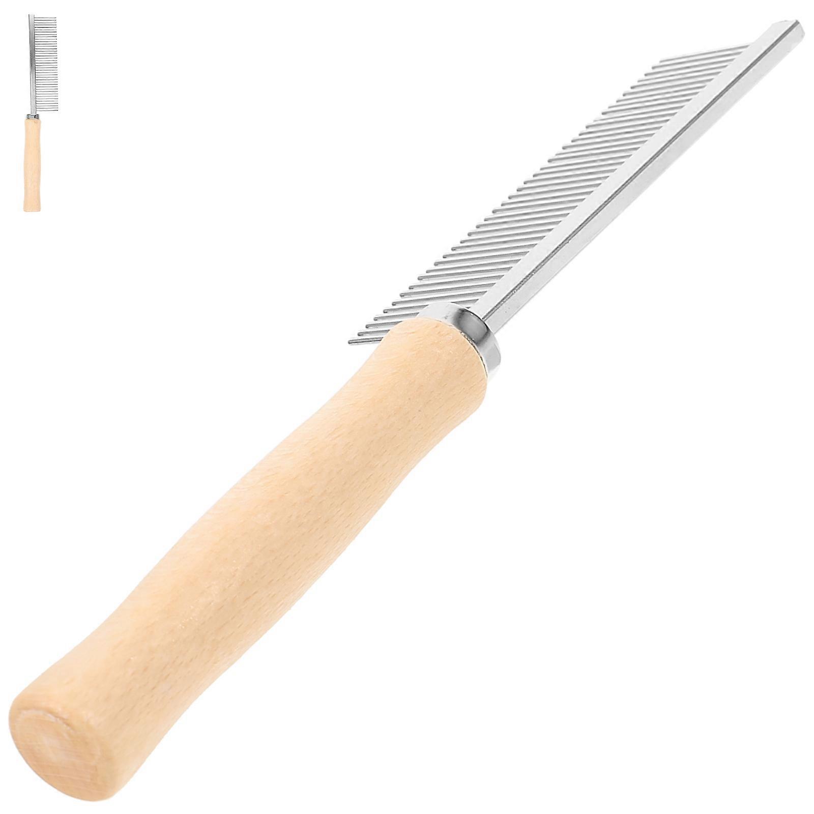 Dog Comb for Removing Matted Grooming Tool with Stainless Steel Teeth Handle