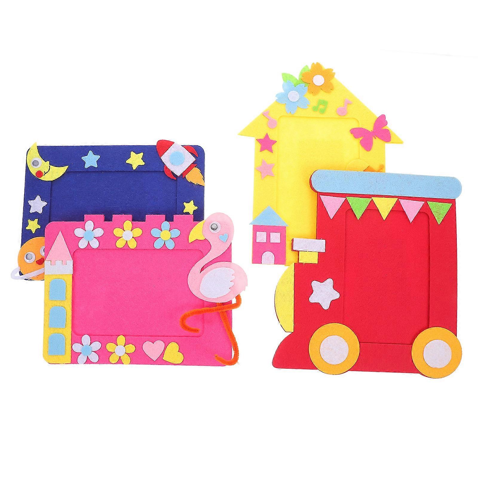 4pcs DIY Picture Frame Set Non woven Material for Bulletin Board Decoration Random Style