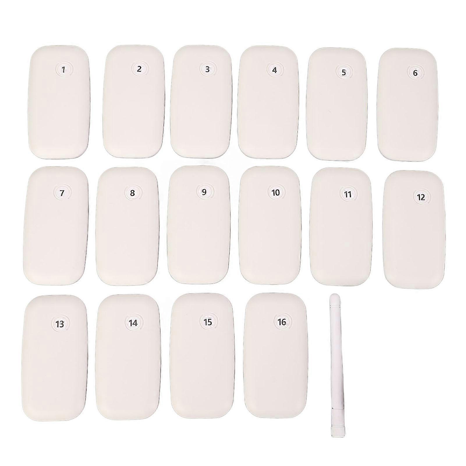 Wireless Calling System 16 Pagers with 546yd Range, Touch Control, 2 Working Modes, Restaurant Pager Compatible with 100-240V Power