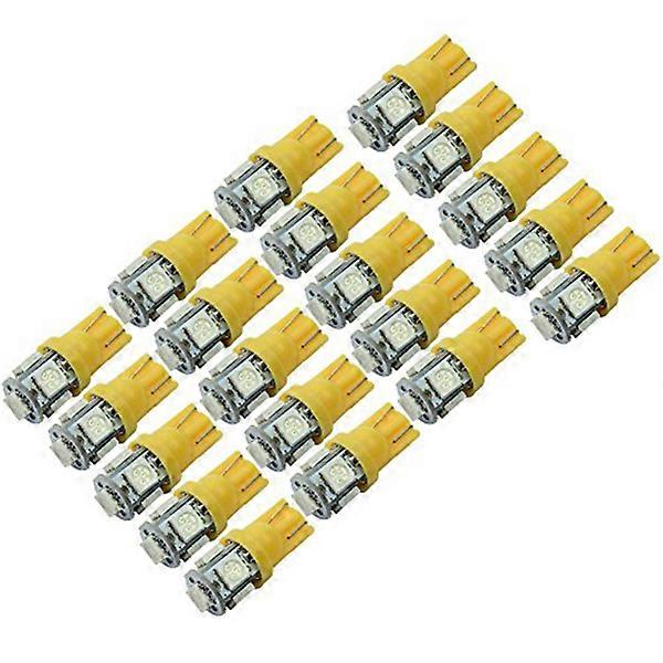 20pcs SMD Amber Light Bulbs Energy Saving Auto Lamps for License Plate, Reading, and Indicator Use Long Lifespan, Easy Installation