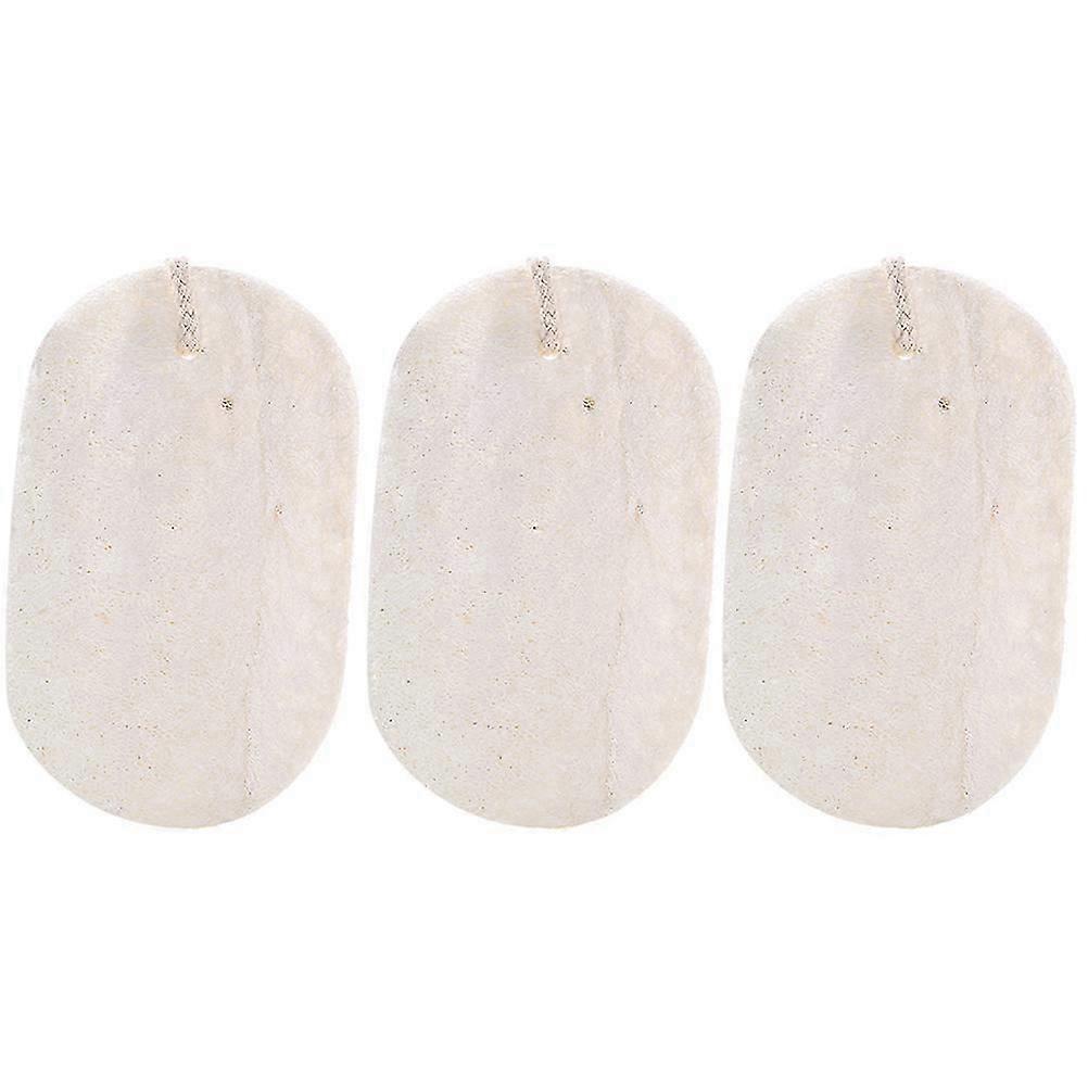 Natural Loofah Sponge For Kitchen Cleaning Grime Removal Rectangular Beige 13x8cm 3Pcs