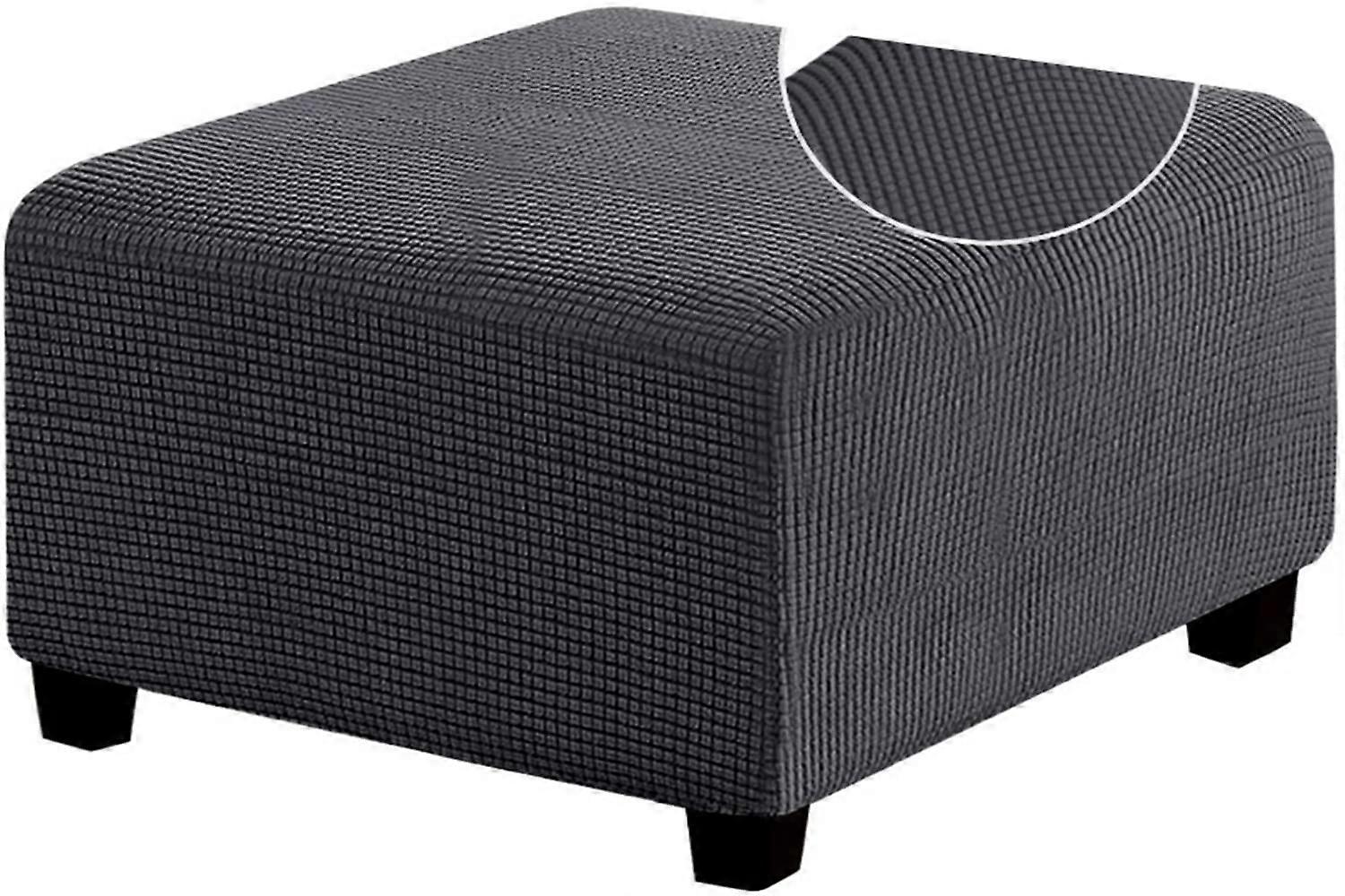 Stool Cover For Footstool Stretch Ottoman Cover Jacquard Slipcovers With Elastic Bottom Machine Washable Size M Color B
