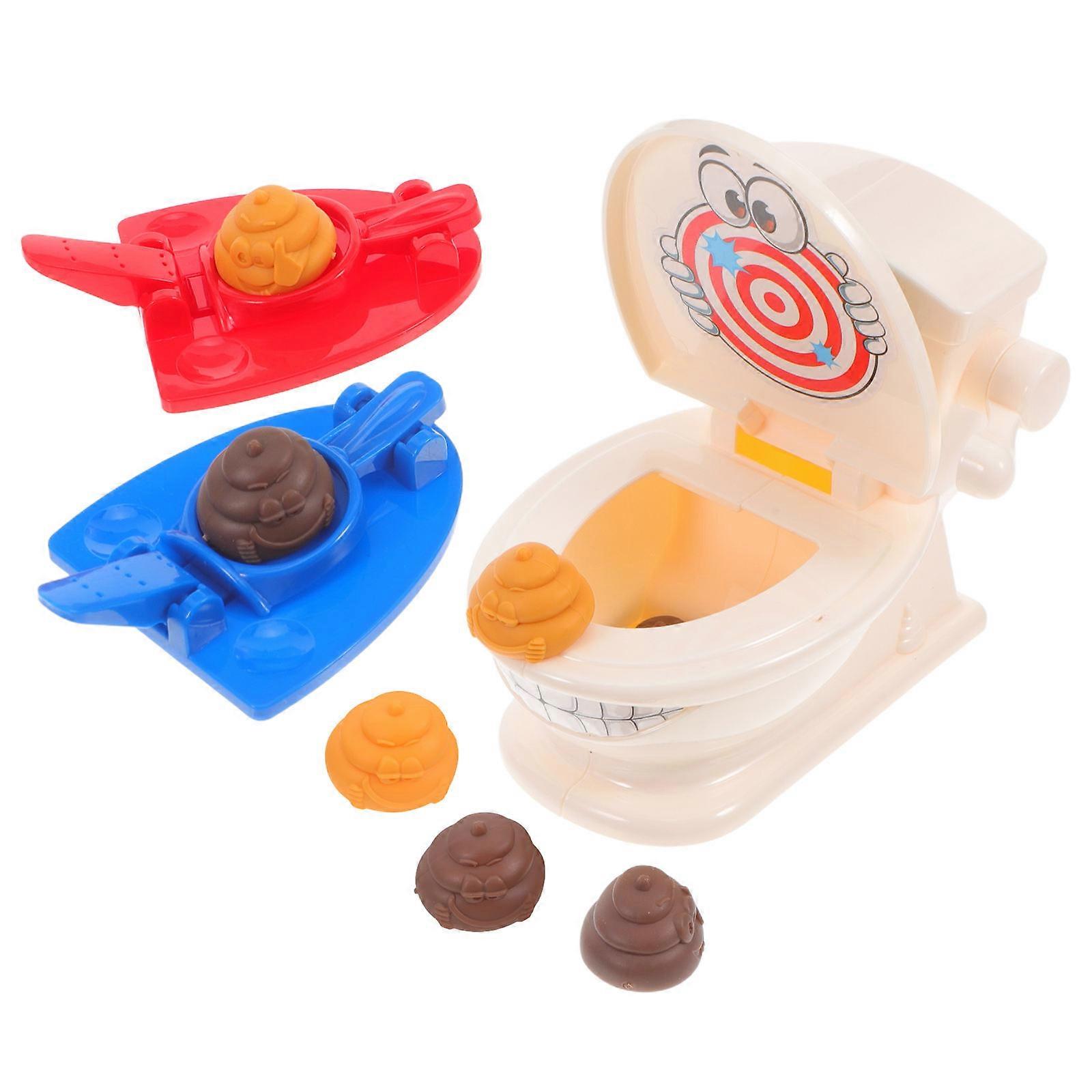 Portable Funny Poop Shoot Game Set for Toilet Prank Entertainment, Safe Material Novelty Toy for Parties and Family Gatherings, Ideal for Boys